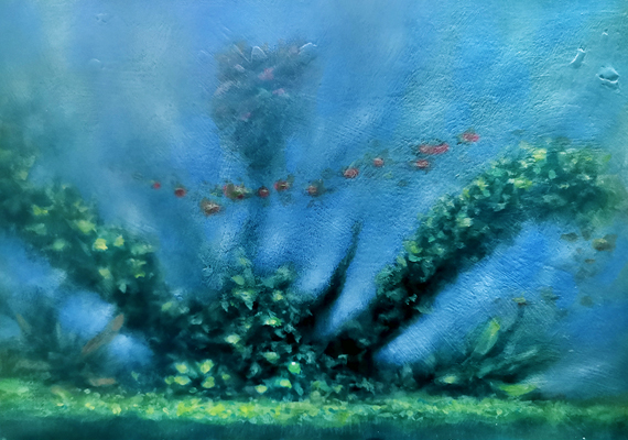 Aquarium<br>
A5 - acrylic on paper
