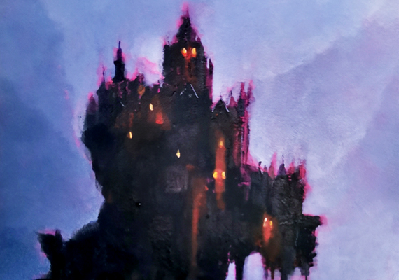 Fantasy castle<br>
A5 - acrylic on paper