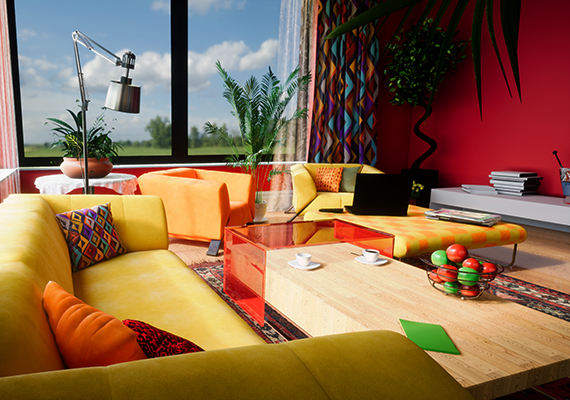 Modelling (building structure) - Texturing - UV Mapping - Lighting - Post processing<br>
Model : Eric Gilligan